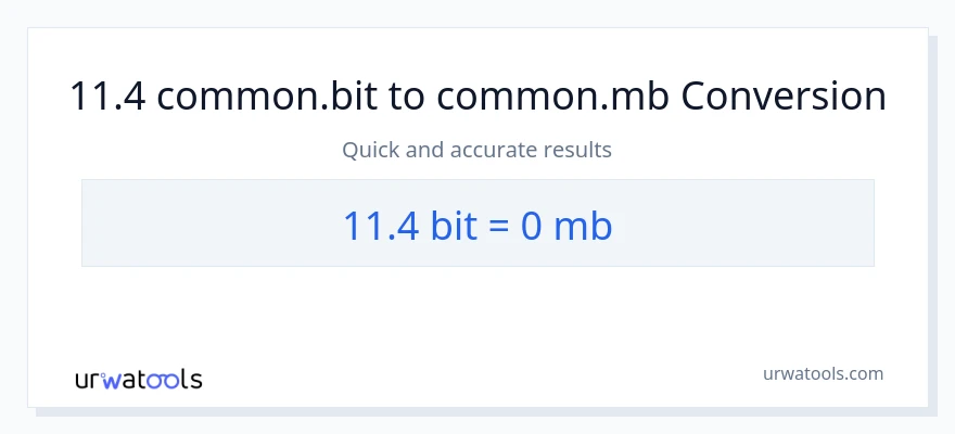 Conversion 11.4 Bits vers Megabytes