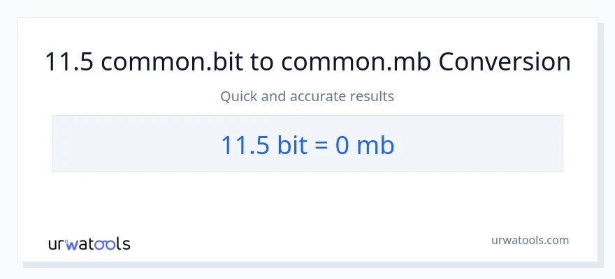 11.5 Bits ൽ നിന്ന് Megabytes ലേക്ക് പരിവർത്തനം