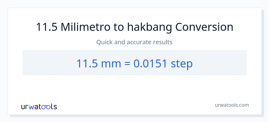 11.5 milimetro patungong mga hakbang na conversion