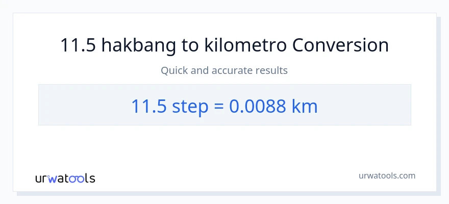 11.5 mga hakbang patungong Kilometro na conversion
