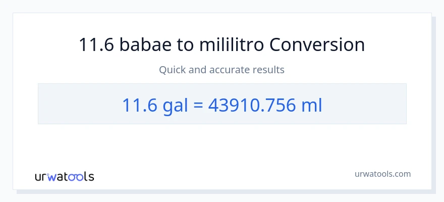 11.6 Mga galon patungong mga mililitro na conversion