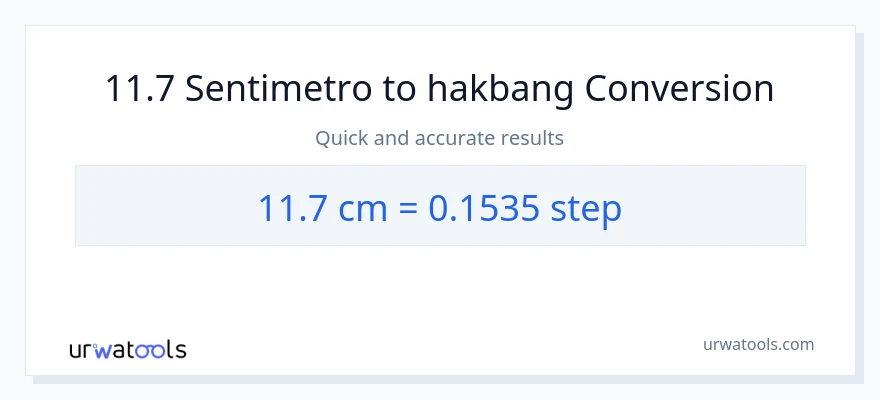 11.7 Mga Sentimetro patungong mga hakbang na conversion