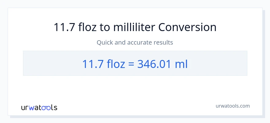 11.7 flydende ounces til milliliter konvertering