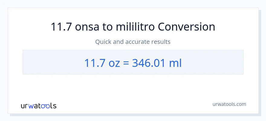 11.7 Mga onsa patungong mga mililitro na conversion