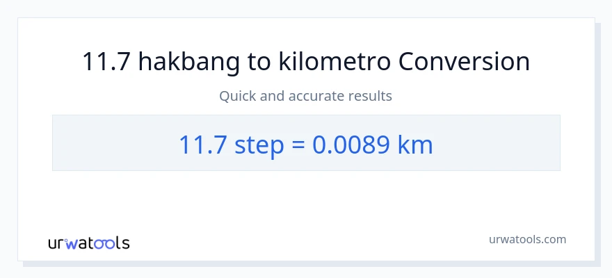 11.7 mga hakbang patungong Kilometro na conversion