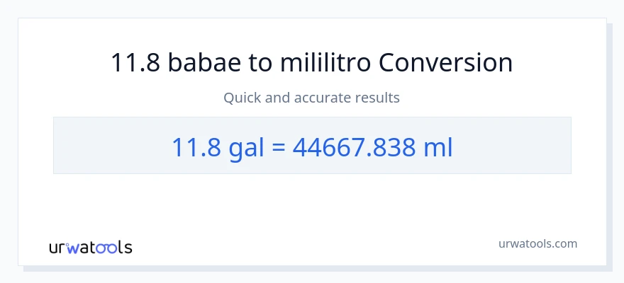 11.8 Mga galon patungong mga mililitro na conversion