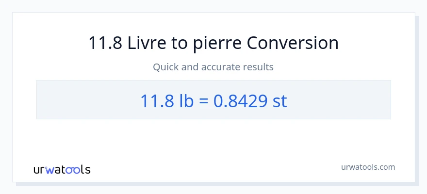 Conversion 11.8 Lbs vers Pierres