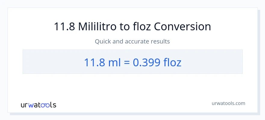 11.8 mga mililitro patungong mga onsa ng likido na conversion