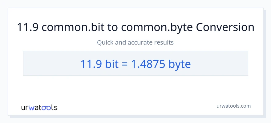 Conversion 11.9 Bits vers Bytes