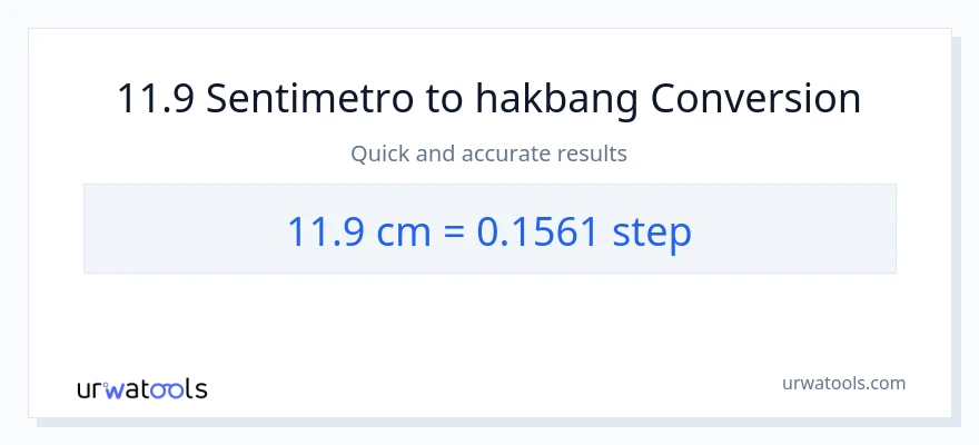 11.9 Mga Sentimetro patungong mga hakbang na conversion