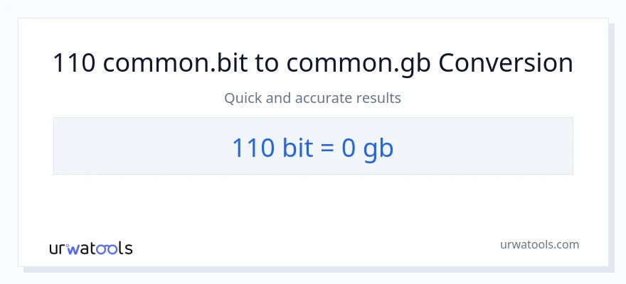 110 Bits patungong Gigabytes na conversion