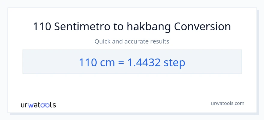110 Mga Sentimetro patungong mga hakbang na conversion