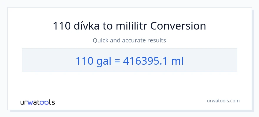 Konverze z Galony na mililitrů: 110