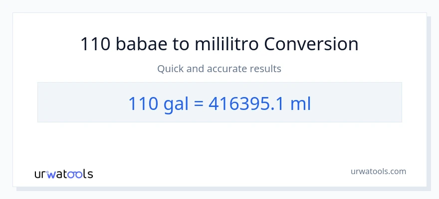 110 Mga galon patungong mga mililitro na conversion