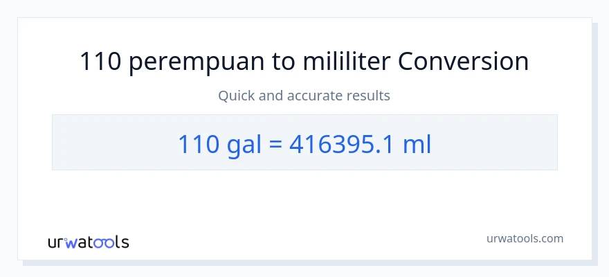 Penukaran 110 Galon kepada mililiter