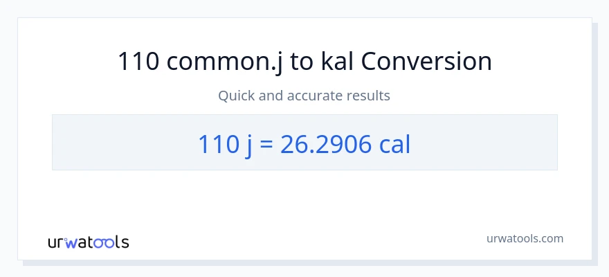 110 mga joule patungong mga kaloriya na conversion