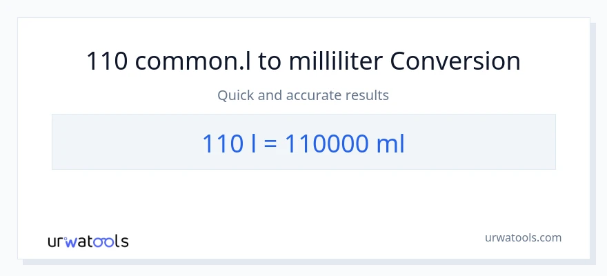110 Liters til milliliter konvertering