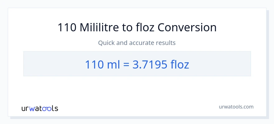 110 mililitre'den sıvı ons'e dönüşüm