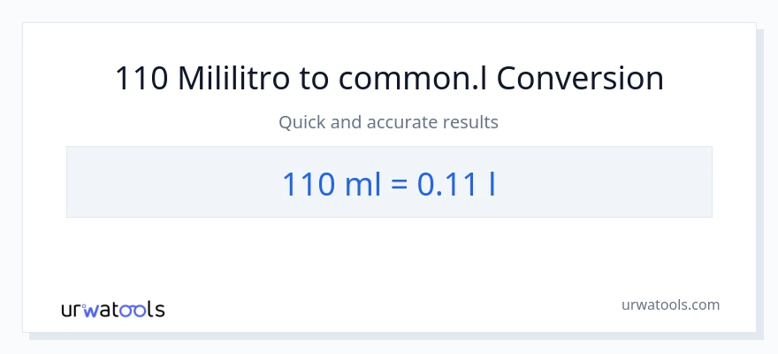 110 mga mililitro patungong Liters na conversion