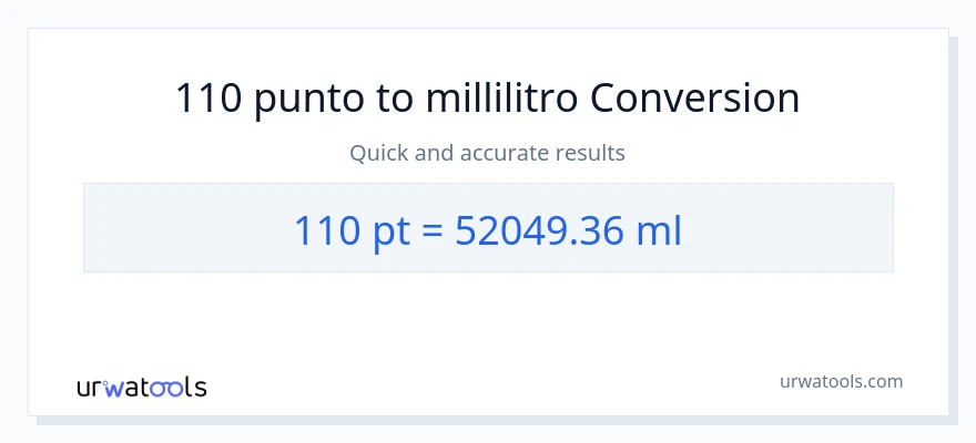 Conversione da 110 Pints a millilitri