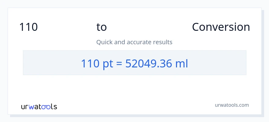 110 Pints ൽ നിന്ന് മില്ലിലിറ്റർ ലേക്ക് പരിവർത്തനം