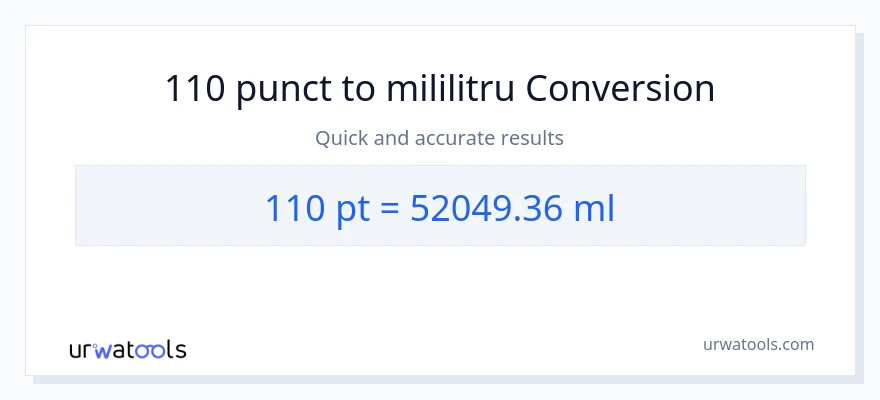 Conversie 110 Pints la mililitri