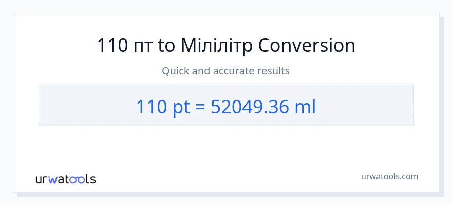 Конверсія з Pints у мілілітри: 110