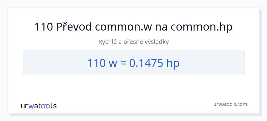 Konverze z watty na koňská síla: 110