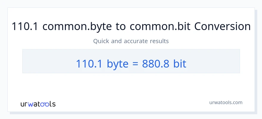 التحويل من 110.1 Bytes إلى Bits