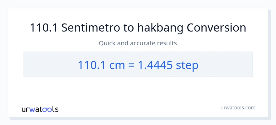 110.1 Mga Sentimetro patungong mga hakbang na conversion