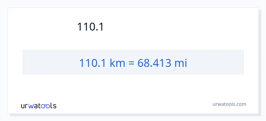 110.1 キロメートル から マイル への変換
