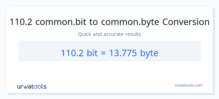 التحويل من 110.2 Bits إلى Bytes
