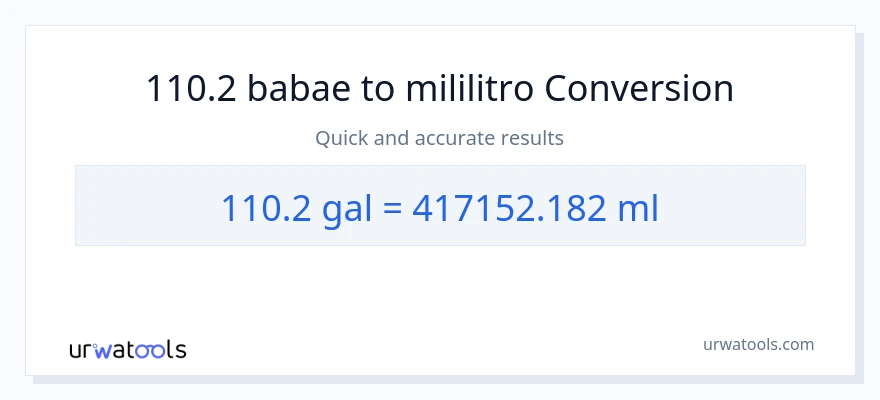 110.2 Mga galon patungong mga mililitro na conversion