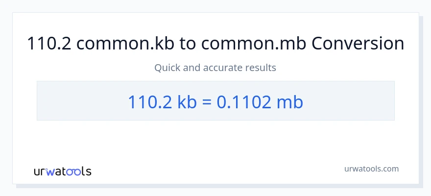 110.2 Kilobytes patungong Megabytes na conversion