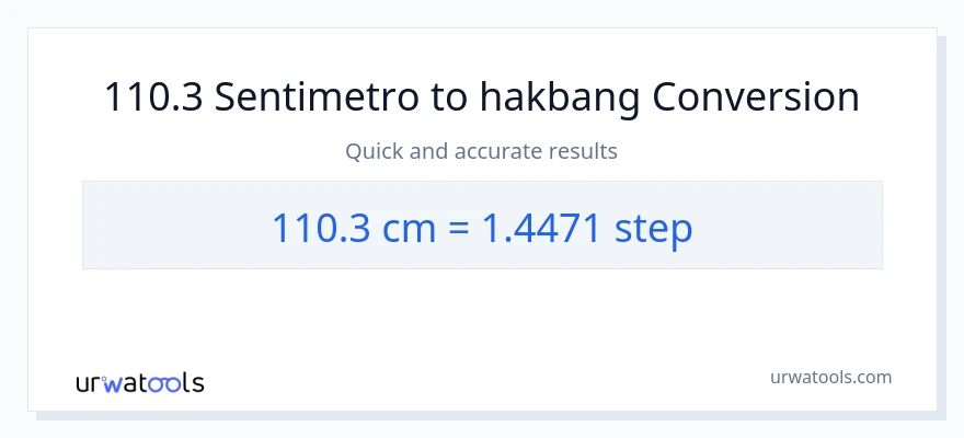 110.3 Mga Sentimetro patungong mga hakbang na conversion