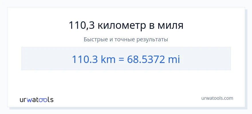 110.3 километры в мили преобразование