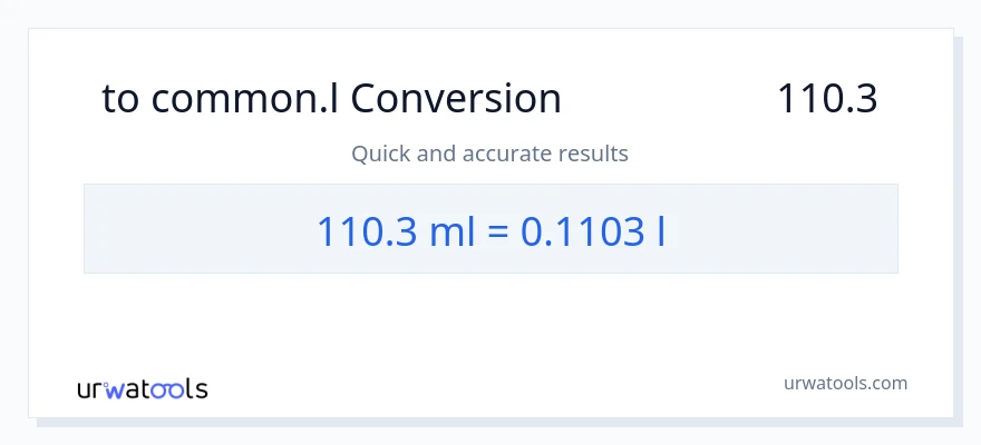 تبدیل 110.3 میلی‌لیتر به Liters