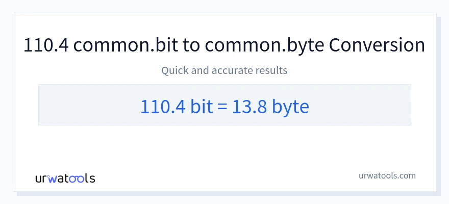 110.4 Bits 到 Bytes 轉換