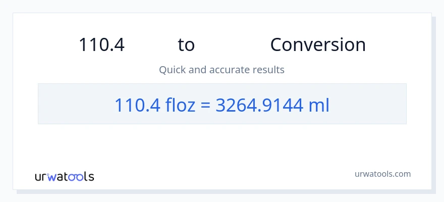 การแปลง 110.4 ออนซ์ของเหลว เป็น มิลลิลิตร