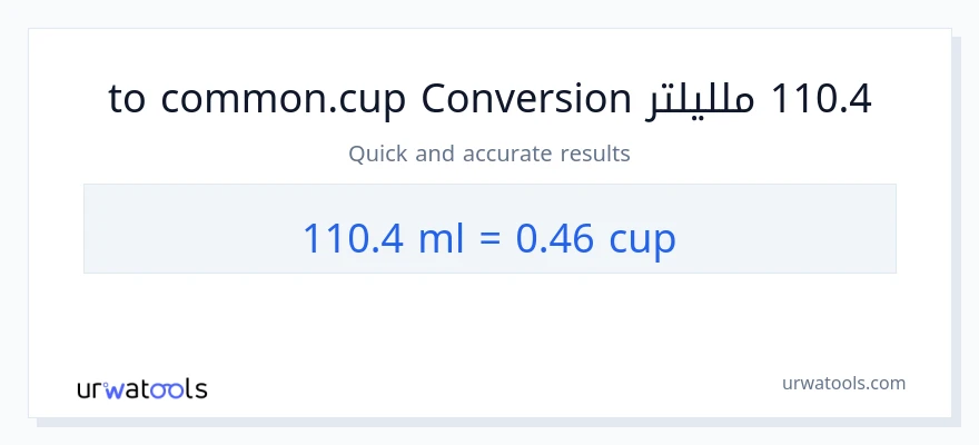 التحويل من 110.4 ملليلتر إلى أكواب
