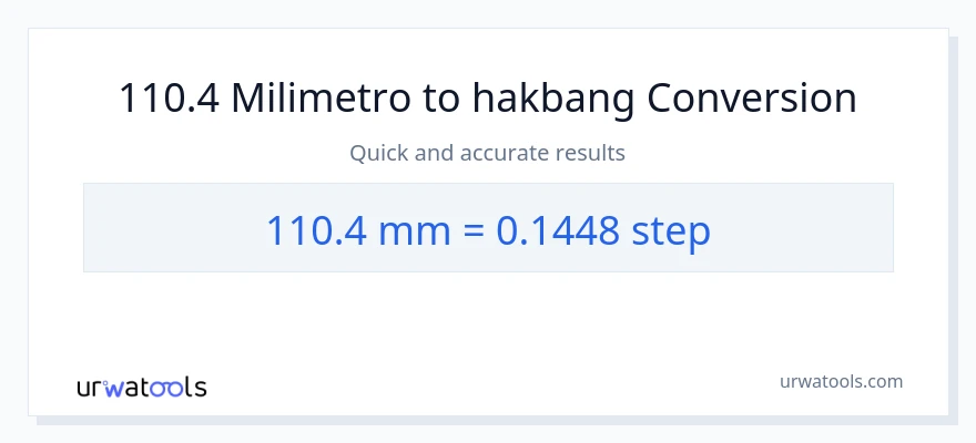 110.4 milimetro patungong mga hakbang na conversion
