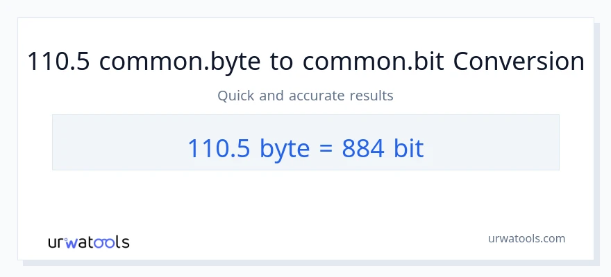 التحويل من 110.5 Bytes إلى Bits