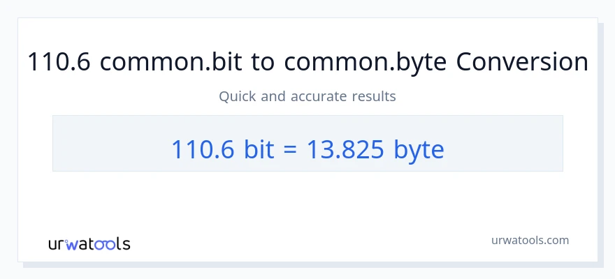 التحويل من 110.6 Bits إلى Bytes