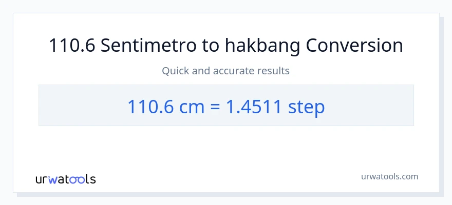 110.6 Mga Sentimetro patungong mga hakbang na conversion