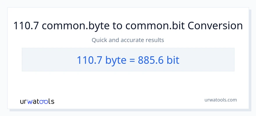 110.7 Bytes இலிருந்து Bits வரை மாற்றம்