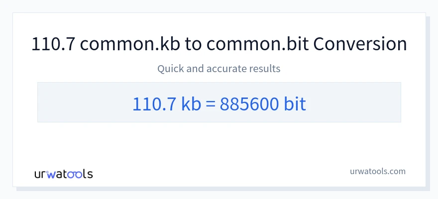 110.7 Kilobytes 到 Bits 轉換