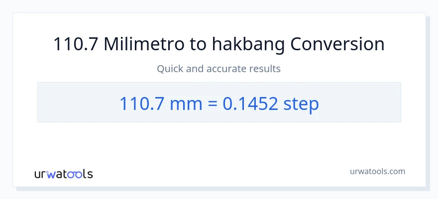 110.7 milimetro patungong mga hakbang na conversion