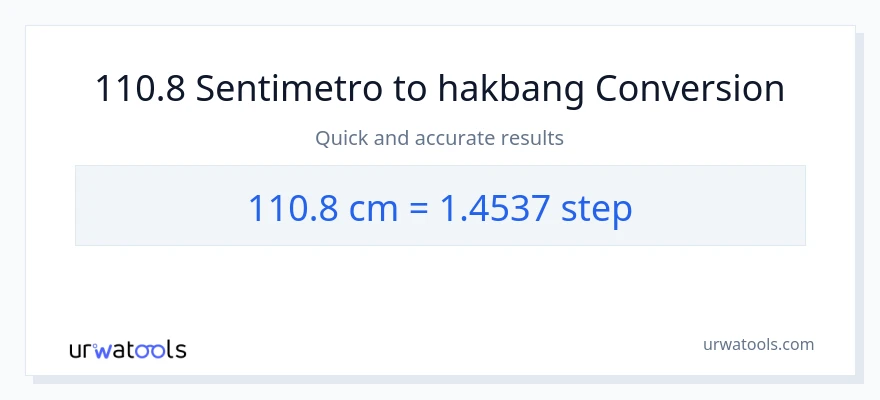 110.8 Mga Sentimetro patungong mga hakbang na conversion