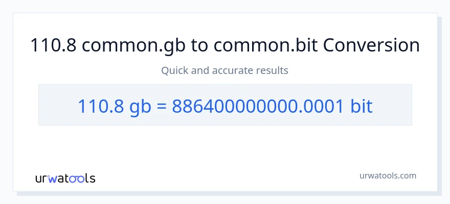 110.8 Gigabytes patungong Bits na conversion
