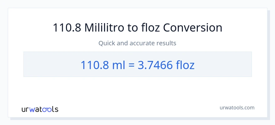 110.8 mga mililitro patungong mga onsa ng likido na conversion